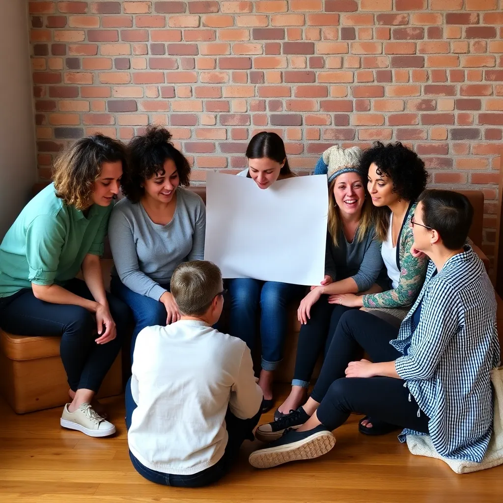 Een diverse groep mensen die samenwerken in een moderne Nederlandse coworking ruimte met grote ramen en groen